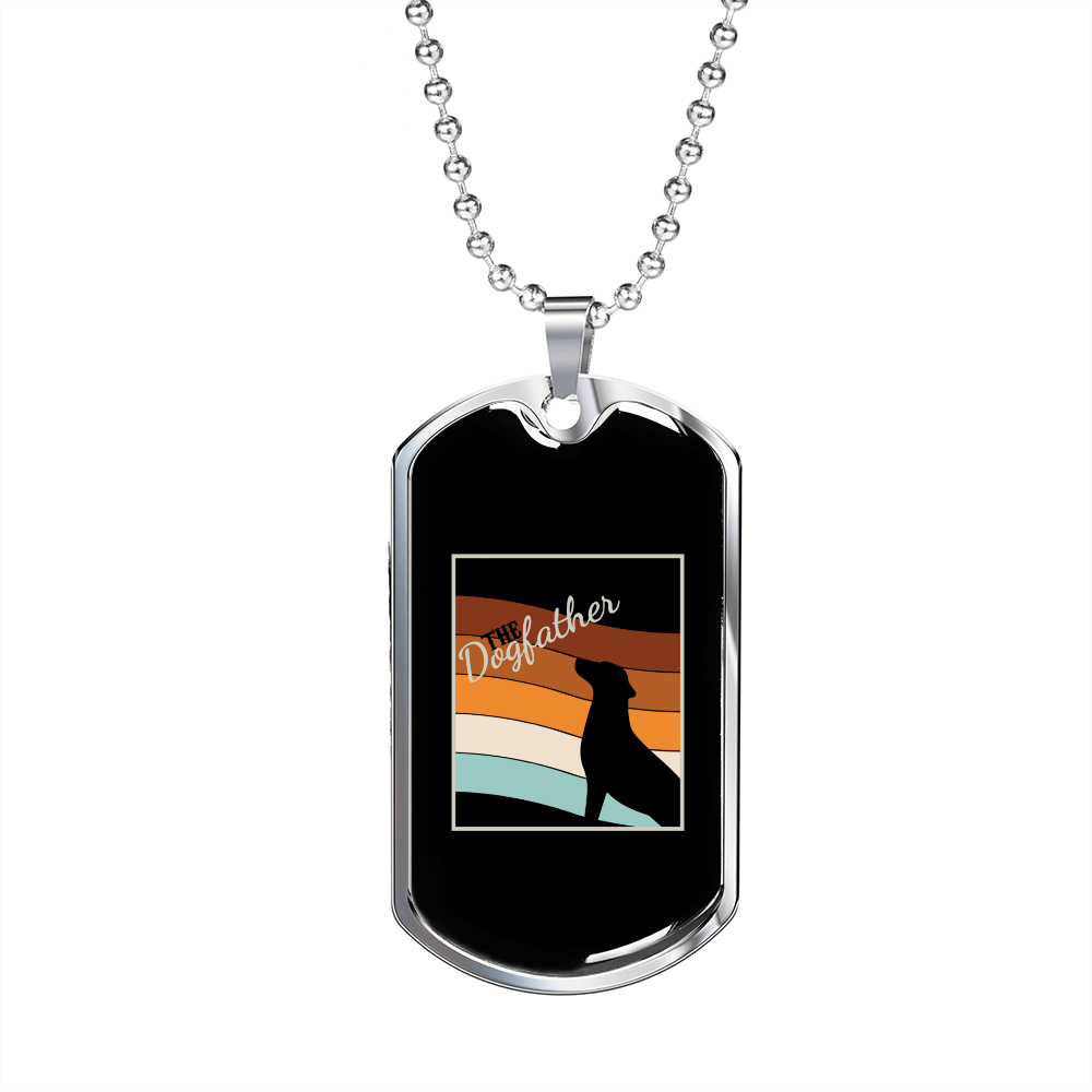 The Dogfather Necklace Stainless Steel or 18k Gold Dog Tag 24" Chain-Express Your Love Gifts