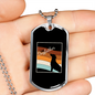 The Dogfather Necklace Stainless Steel or 18k Gold Dog Tag 24" Chain-Express Your Love Gifts