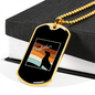 The Dogfather Necklace Stainless Steel or 18k Gold Dog Tag 24" Chain-Express Your Love Gifts