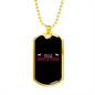 The Dogfather Pink Necklace Stainless Steel or 18k Gold Dog Tag 24" Chain-Express Your Love Gifts