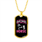 The Ears of a Horse Horse Necklace Stainless Steel or 18k Gold Dog Tag 24" Chain-Express Your Love Gifts