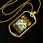 The Fight in The Dog Necklace Stainless Steel or 18k Gold Dog Tag 24" Chain-Express Your Love Gifts