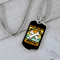 The Fight in The Dog Necklace Stainless Steel or 18k Gold Dog Tag 24" Chain-Express Your Love Gifts