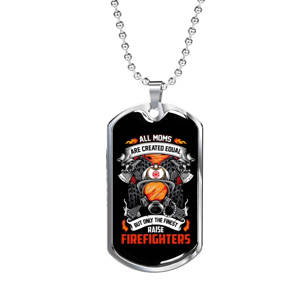 The Finest Are Firefighters Necklace Stainless Steel or 18k Gold Dog Tag 24" Chain-Express Your Love Gifts