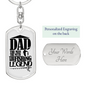 The Fishing Legend Dad Fishing Keychain Stainless Steel or 18k Gold Dog Tag Keyring-Express Your Love Gifts