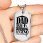 The Fishing Legend Dad Necklace Stainless Steel or 18k Gold Dog Tag 24" Chain-Express Your Love Gifts