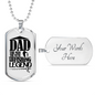 The Fishing Legend Dad Necklace Stainless Steel or 18k Gold Dog Tag 24" Chain-Express Your Love Gifts