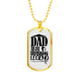 The Fishing Legend Dad Necklace Stainless Steel or 18k Gold Dog Tag 24" Chain-Express Your Love Gifts