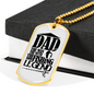 The Fishing Legend Dad Necklace Stainless Steel or 18k Gold Dog Tag 24" Chain-Express Your Love Gifts