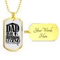 The Fishing Legend Dad Necklace Stainless Steel or 18k Gold Dog Tag 24" Chain-Express Your Love Gifts