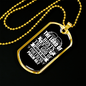 The God Of Fortress Christian Necklace Stainless Steel or 18k Gold Dog Tag 24" Chain-Express Your Love Gifts