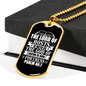 The God Of Fortress Christian Necklace Stainless Steel or 18k Gold Dog Tag 24" Chain-Express Your Love Gifts