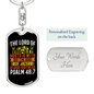 The God Of Jacob Psalm 46:7 Keychain Stainless Steel or 18k Gold Dog Tag Keyring-Express Your Love Gifts