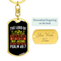 The God Of Jacob Psalm 46:7 Keychain Stainless Steel or 18k Gold Dog Tag Keyring-Express Your Love Gifts