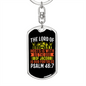 The God Of Jacob Psalm 46:7 Keychain Stainless Steel or 18k Gold Dog Tag Keyring-Express Your Love Gifts