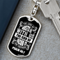 The God Of Jacob Psalm 46:7 White Keychain Stainless Steel or 18k Gold Dog Tag Keyring-Express Your Love Gifts