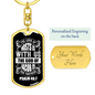 The God Of Jacob Psalm 46:7 White Keychain Stainless Steel or 18k Gold Dog Tag Keyring-Express Your Love Gifts