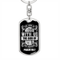 The God Of Jacob Psalm 46:7 White Keychain Stainless Steel or 18k Gold Dog Tag Keyring-Express Your Love Gifts