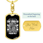 The God Our Fortress Psalm 46:7 Keychain Stainless Steel or 18k Gold Dog Tag Keyring-Express Your Love Gifts