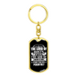 The God Our Fortress Psalm 46:7 Keychain Stainless Steel or 18k Gold Dog Tag Keyring-Express Your Love Gifts
