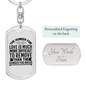 The Hunger For Love Keychain Stainless Steel or 18k Gold Dog Tag Keyring-Express Your Love Gifts