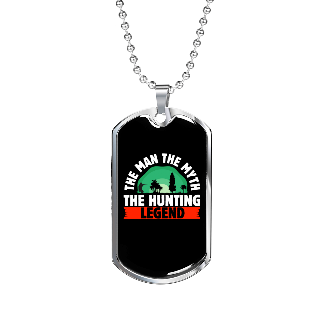 The Hunting Legend Necklace Stainless Steel or 18k Gold Dog Tag 24" Chain-Express Your Love Gifts