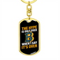 The Hype Crypto Keychain Stainless Steel or 18k Gold Dog Tag Keyring-Express Your Love Gifts