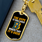 The Hype Crypto Keychain Stainless Steel or 18k Gold Dog Tag Keyring-Express Your Love Gifts