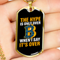 The Hype Crypto Necklace Stainless Steel or 18k Gold Dog Tag 24" Chain-Express Your Love Gifts