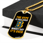 The Hype Crypto Necklace Stainless Steel or 18k Gold Dog Tag 24" Chain-Express Your Love Gifts