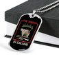 The Jungle Is Calling Hunting Necklace Stainless Steel or 18k Gold Dog Tag 24"-Express Your Love Gifts