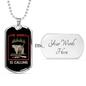 The Jungle Is Calling Hunting Necklace Stainless Steel or 18k Gold Dog Tag 24"-Express Your Love Gifts