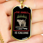 The Jungle Is Calling Hunting Necklace Stainless Steel or 18k Gold Dog Tag 24"-Express Your Love Gifts