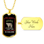 The Jungle Is Calling Hunting Necklace Stainless Steel or 18k Gold Dog Tag 24"-Express Your Love Gifts