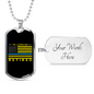 The Legend Has Retired Necklace Stainless Steel or 18k Gold Dog Tag 24"-Express Your Love Gifts