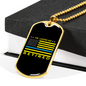 The Legend Has Retired Necklace Stainless Steel or 18k Gold Dog Tag 24"-Express Your Love Gifts
