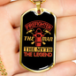 The Legend The Man Firefighter Gift Stainless Steel or 18k Gold Dog Tag 24" Chain-Express Your Love Gifts