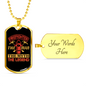 The Legend The Man Firefighter Gift Stainless Steel or 18k Gold Dog Tag 24" Chain-Express Your Love Gifts