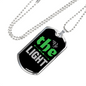 The Light Christian Necklace Stainless Steel or 18k Gold Dog Tag 24" Chain-Express Your Love Gifts