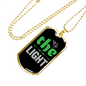 The Light Christian Necklace Stainless Steel or 18k Gold Dog Tag 24" Chain-Express Your Love Gifts