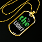 The Light Christian Necklace Stainless Steel or 18k Gold Dog Tag 24" Chain-Express Your Love Gifts