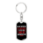 The Lord Answered Me Psalm 120:1 Keychain Stainless Steel or 18k Gold Dog Tag Keyring-Express Your Love Gifts