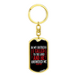The Lord Answered Me Psalm 120:1 Keychain Stainless Steel or 18k Gold Dog Tag Keyring-Express Your Love Gifts