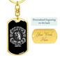 The Lord Answered Me Psalm 120:1 White Keychain Stainless Steel or 18k Gold Dog Tag Keyring-Express Your Love Gifts