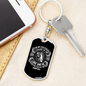 The Lord Answered Me Psalm 120:1 White Keychain Stainless Steel or 18k Gold Dog Tag Keyring-Express Your Love Gifts