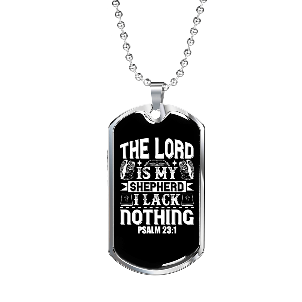 The Lord Christian Necklace Stainless Steel or 18k Gold Dog Tag 24" Chain-Express Your Love Gifts