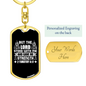 The Lord Gave Strength 2 Timothy 4:17 Keychain Stainless Steel or 18k Gold Dog Tag Keyring-Express Your Love Gifts