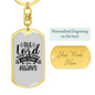 The Lord Guide You Keychain Stainless Steel or 18k Gold Dog Tag Keyring-Express Your Love Gifts