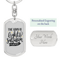 The Lord Is Light Psalm 27:1 Keychain Stainless Steel or 18k Gold Dog Tag Keyring-Express Your Love Gifts