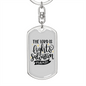 The Lord Is Light Psalm 27:1 Keychain Stainless Steel or 18k Gold Dog Tag Keyring-Express Your Love Gifts